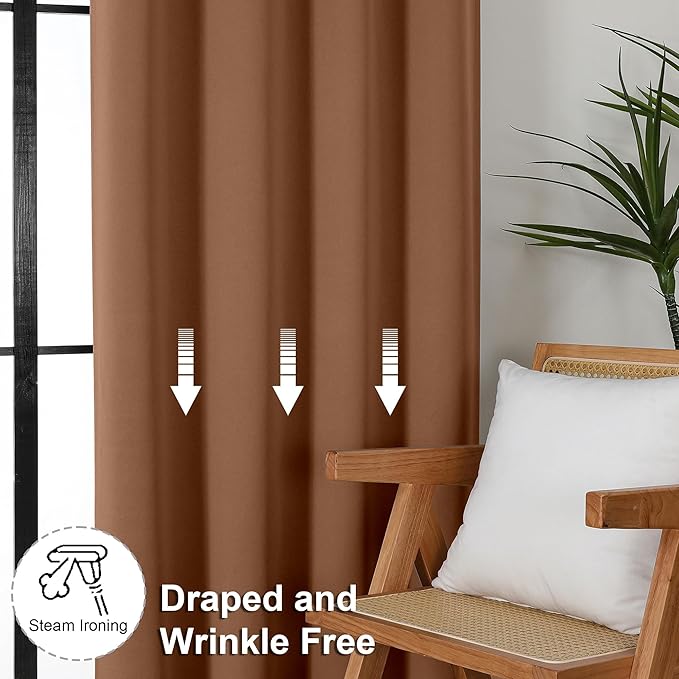 Simplebrand Ava Sun Baked Short Blackout Curtains - Image 7