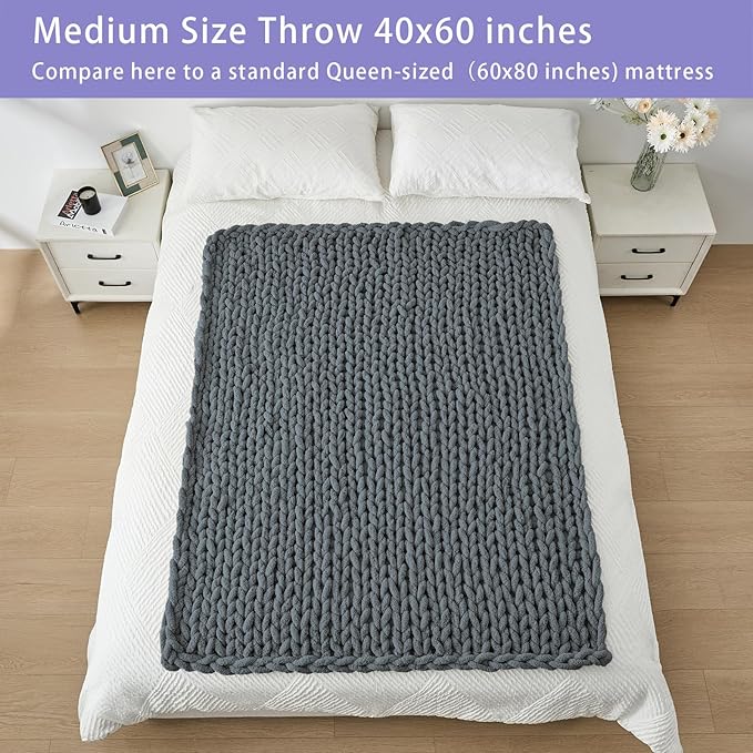 Bigacogo Chunky Knit Throw Blanket - Image 5
