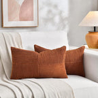 Fancy Homi 2 Packs Rust Lumbar Decorative Throw Pillow Covers 14x24 Inch - Image 7