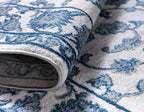 Unique Loom Boston Collection Area Rug - Floral (3' 3" Round, White Blue/ Gray)