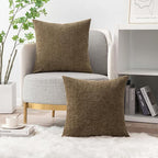 MIULEE Pack of 2 Coffee Throw Pillow Covers 16x16 Inch Soft Chenille Pillow - Image 5