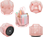 Exerz Desk Organizer 360 Rotating Pen Holder Storage Caddy Light Pink