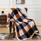 PU MEI Sherpa Blanket Twin Plaid Thick Bed Blanket, 60”*80” Super Soft Flannel - Image 5