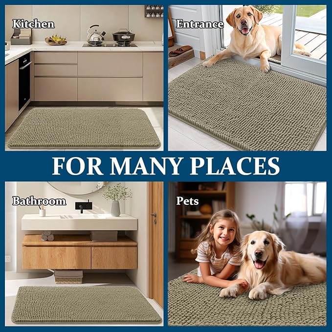 OLANLY Dog Door Mat for Muddy Paws 24x16, Absorbs Moisture and Dirt, Absorbent - Image 8