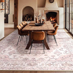 RELEANY Area Rugs 10'x14' Washable Non-Slip, Floral Vintage Distress Print - Image 9