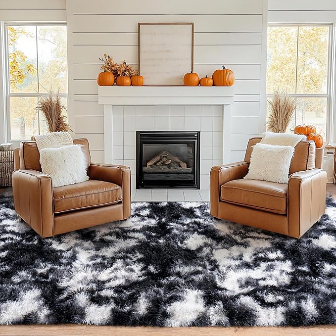 Pionblank Large Area Rug for Living Room 10x14, Fuzzy Modern Shag Rug, Fluffy - Image 3