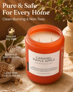 M&Sense Caramel Maple Apple Scented Candles for Women Fall Baking Gift 110H