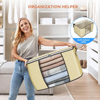 90L Large Storage Bags, 6 Pack Clothes Storage Bins Closet Organizers