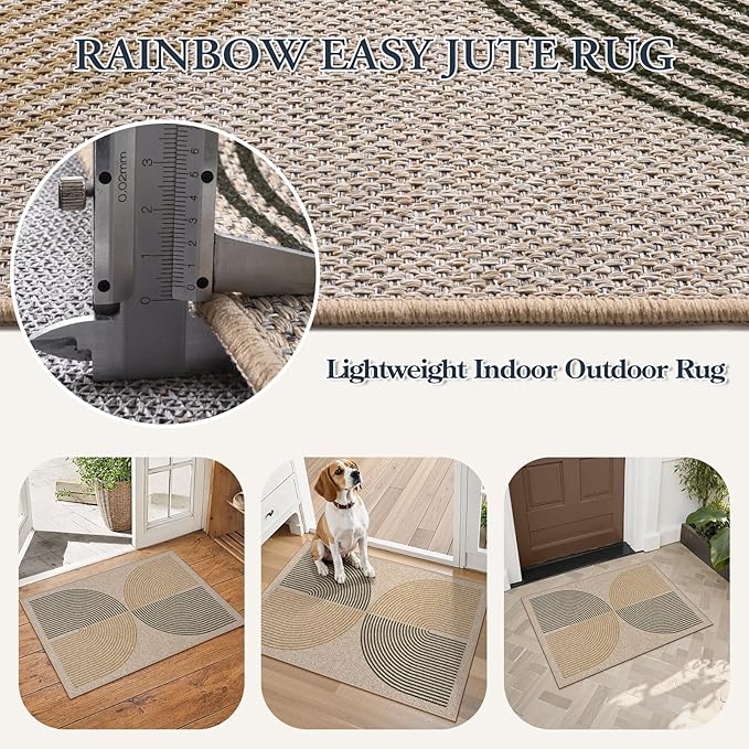 Lahome Enfys Rainbow 20"x32" Door Mat Indoor Entrance, Small Indoor Outdoor - Image 4