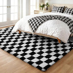 Ophanie Checkered Black & White Rug - Image 3