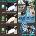 Coolwind 52'' Black Ceiling Fan with Light, Flush Mount, Remote APP Control