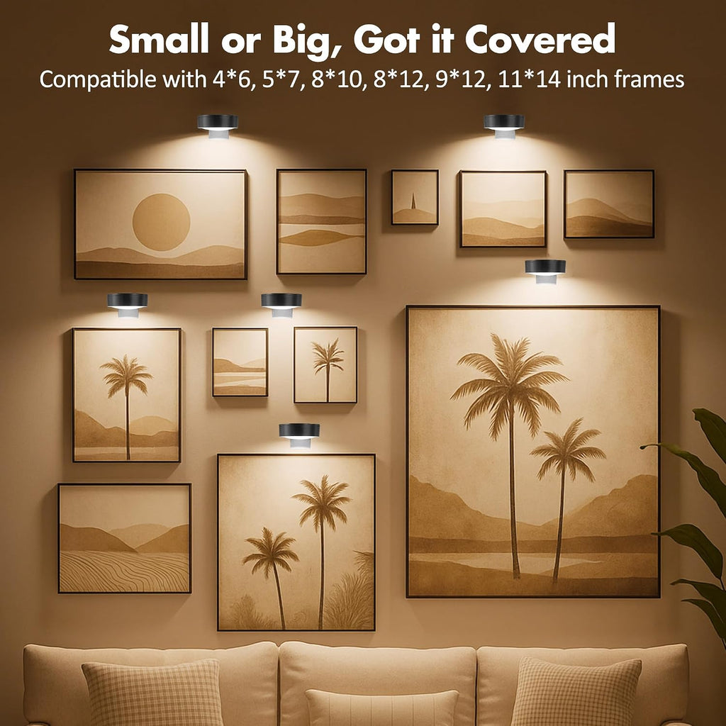 Picture Lights for Wall, Wireless Poster Lights Battery Operated, Black