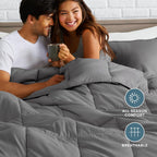 Bare Home Comforter Set - 1800 Ultra Soft (King, Grey)