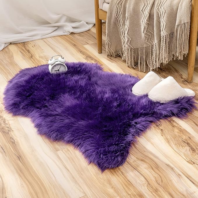 MIULEE Luxury Super Soft Fluffy Area Rug Faux Fur Sheepskin Rug Decorative - Image 5