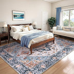 SERISSA Washable Rugs 6x9 Area Rugs, Large Non-Slip Boho Living Room Blue - Image 2
