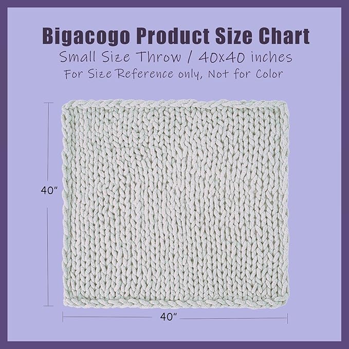 Bigacogo Chunky Knit Throw Blanket - Image 2