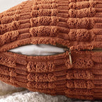 MIULEE Pack of 2 Dark Rust Corduroy Decorative Pillow Covers 20x20 Inch Soft - Image 5