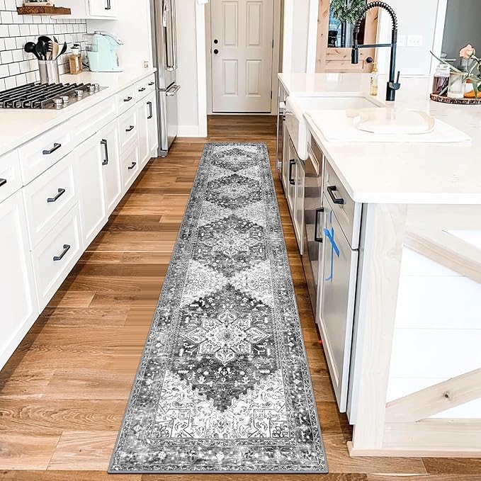 Yamaziot Washable Runner Rug, 2x10 Non-Slip Boho Vintage Hallway Rug Runner by Yamaziot