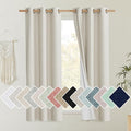 NICETOWN Natural Thick Linen Blend 100% Blackout Curtains 60" Long 2 Panels Set by NICETOWN