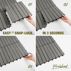 Acacia Interlocking Deck Tiles, 12in, 9PCS Outdoor Flooring