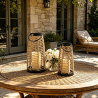 Rattan Boho Decorative Lanterns Outdoor Indoor Patio & Porch Table Decor