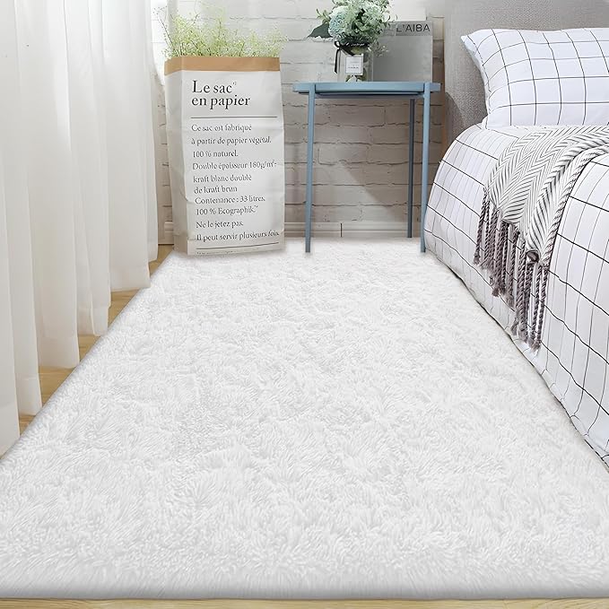 2x6 Runner Rug for Bedroom: Fluffy Shag Soft Washable Rugs Small Fuzzy Plush - Image 5