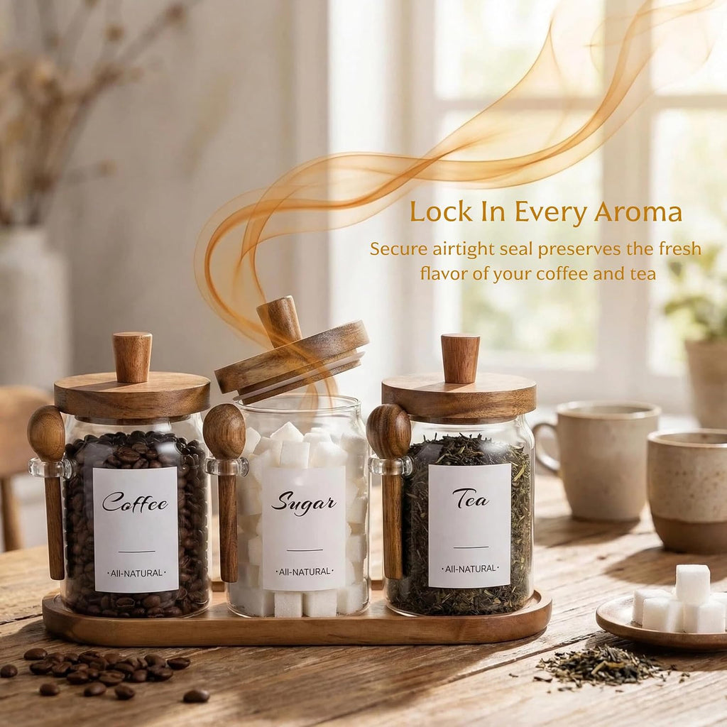 3-Pack 20oz Glass Coffee Container Set