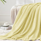BEDELITE Fleece Blanket Twin Size – 3D Ribbed Jacquard Soft and Warm Decorative by BEDELITE