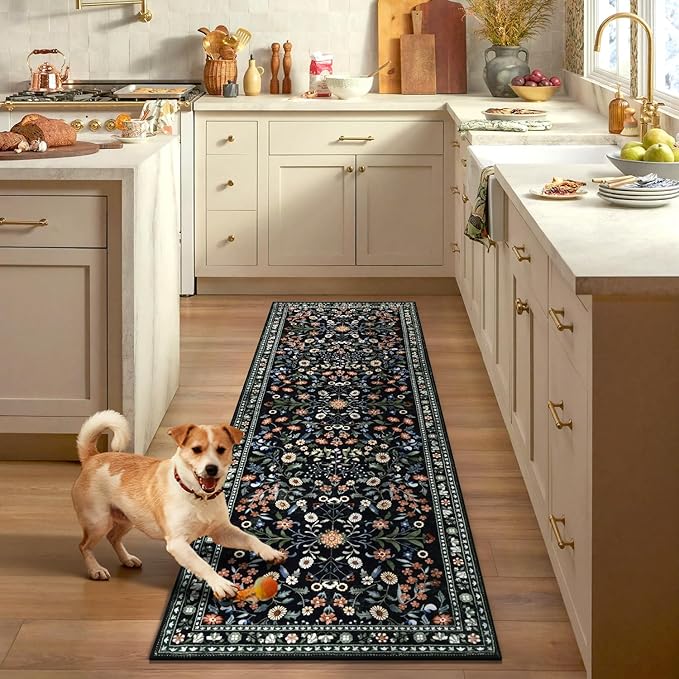 Yamaziot Washable Runner Rug 2x8 – Boho Non Slip Floral Hallway Runner Rug - Image 9