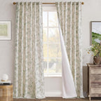 jinchan Floral Curtains Lined Linen Blend Curtain - Image 7