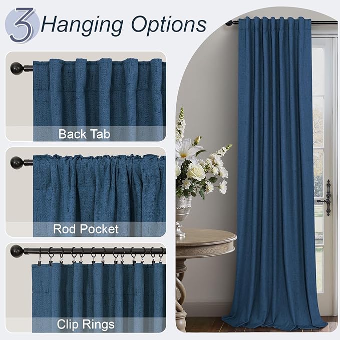 Pitalk Navy Blue Blackout Curtains - Image 6
