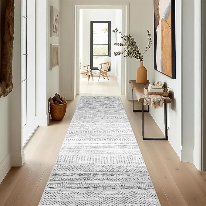 Washable Moroccan 2'6"x12' Hallway Rug by Ksrau