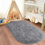 Pionblank Fluffy Oval Area Rug for Bedroom 3.3x6.2 Feet, Cute Plush Throw Rugs - Image 4