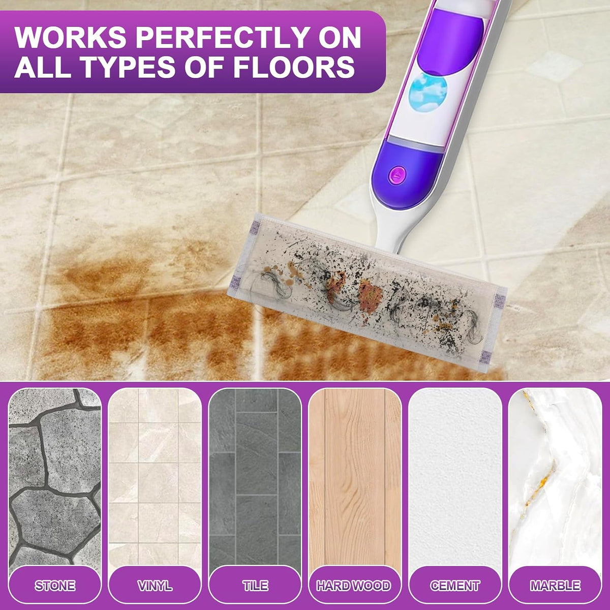 20 Count Disposable Mop Pad Refills for Swiffer Power Mop