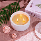 Viyffo 20oz Large White Fall Scented Candle for Women - Vanilla Dreamscape, 3 Wick Non Toxic Soy Candle, Matte Ceramic Jar, Luxury Home Fragrance, Elegant Room Decor & Premium Gift