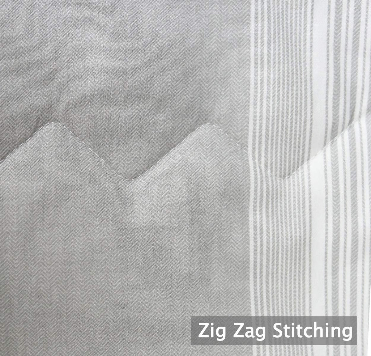 SLEEPBELLA Comforter King Size, 600 Thread Count Cotton Light Gray & White Stripes Reversible Pattern Grey Comforter Sets,Down Alternative Bedding Set 3Pcs (King, Grey Stripes)
