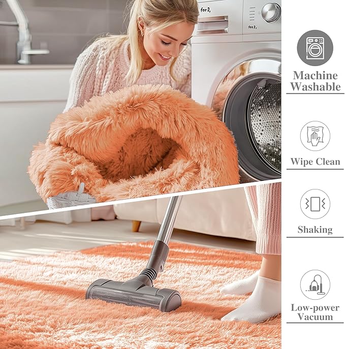 OLANLY 3x5 Machine Washable Small Bedside Rug, Soft Fluffy Shaggy Rugs - Image 2