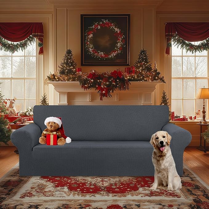 KEKUOU Stretch Oversized Sofa Slipcover 1 Piece Couch Sofa Cover Furniture - Image 2