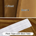 RYB HOME Gold Brown Velvet Curtains, Light Blocking, Energy Saving, Vintage - Image 6