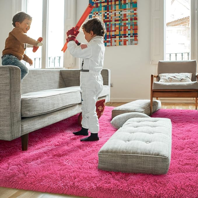 Amearea Shag Fluffy Area Rug for Bedroom Girls Living Room, Extra Soft and - Image 6