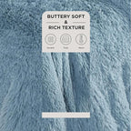 Bedsure GentleSoft Fluffy Light Blue King Size Blanket - Image 2