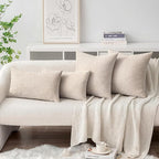MIULEE Pack of 2 Couch Throw Pillow Covers 18x18 Inch Soft Light Brown Chenille - Image 4