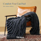 Ultra Soft Cozy Faux Fur Throw Blanket, Fuzzy Plush Thick Bubble Blanket - Image 7
