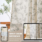 jinchan Floral Curtains Lined Linen Blend Curtain - Image 6