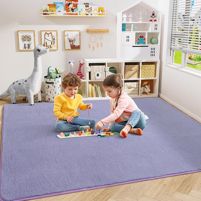 Amearea Modern Area Rugs for Bedroom Living Room, 4x6 Feet Purple Thickened - Image 4