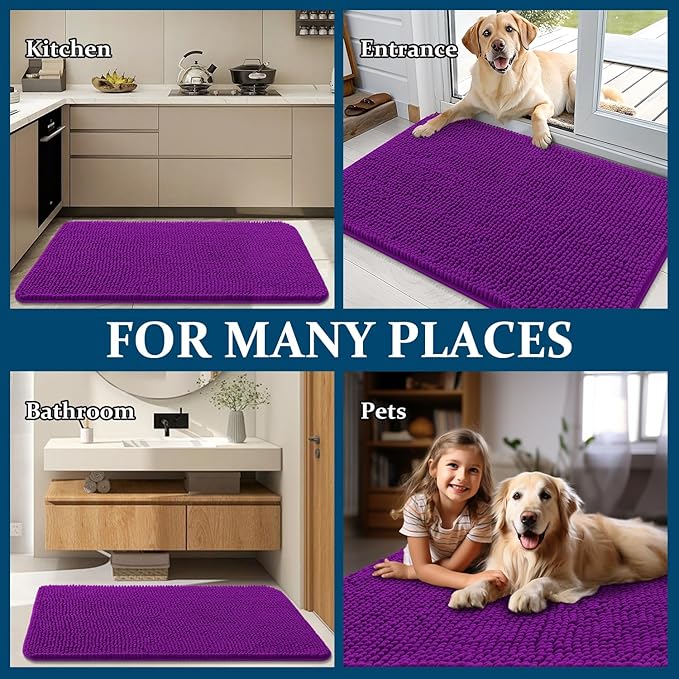 OLANLY Dog Door Mat for Muddy Paws 34x21, Absorbs Moisture and Dirt, Absorbent - Image 8