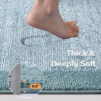 48x24 Long Bathroom Rugs Washable Non Slip, Dusty Blue Bath Mat - Image 4
