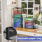 Simple Trending Desk File Organizer, 6-Tier Paper Organizer for Desk, Black