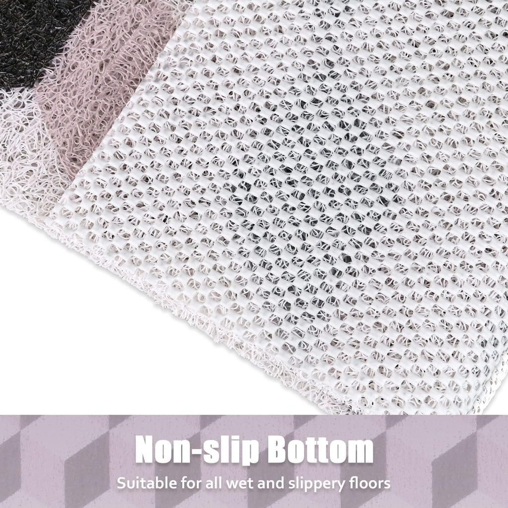 Square Shower Mat Non-Slip 24x 24 Inch, Soft Comfort Bath Mat with Drainage Holes, PVC Loofah Massage Bathmat for Shower,Tub,Bathroom,Wet Areas, Quick Drying