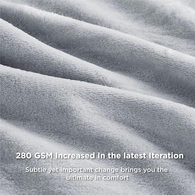 Bedsure GentleSoft Fleece Bed Blankets Full Size Light Grey - Image 5